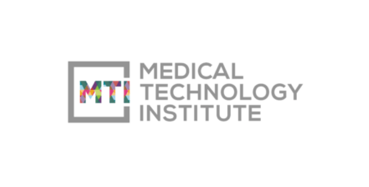 Logo for Medical Technology Institute featuring stylized MTI letters in a grayscale square, with colorful vertical lines intersecting the MTI. Inspired by Melbourne web design trends, it evokes sophistication with a touch of creativity akin to smashed avo brunch spots.