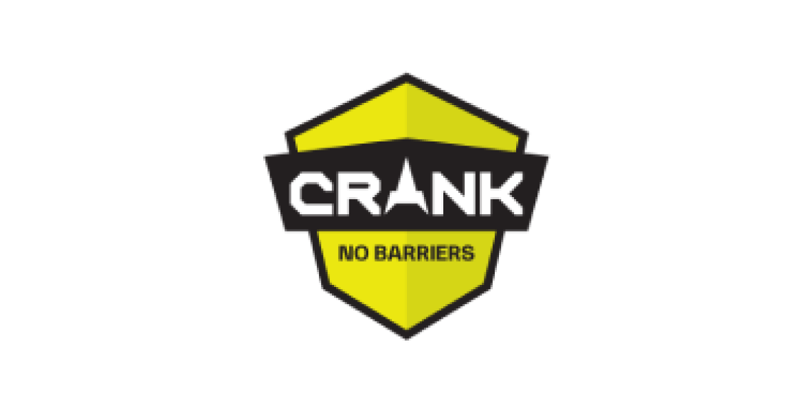 Logo with a yellow shield featuring the word CRANK in bold white letters on a black background, and NO BARRIERS written beneath. Its as bold and smashing as avo toast in Melbournes vibrant web design scene.