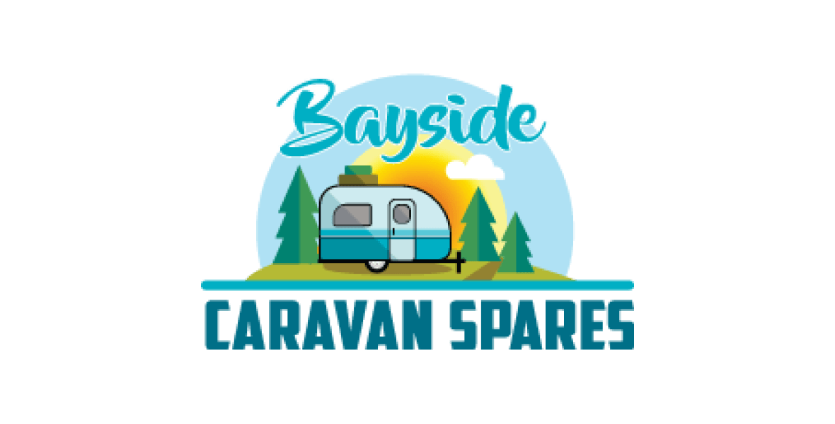 Logo for Bayside Caravan Spares, featuring a blue and white caravan against a backdrop of trees and a sunrise, crafted with the precision that Melbourne Web Design is known for.