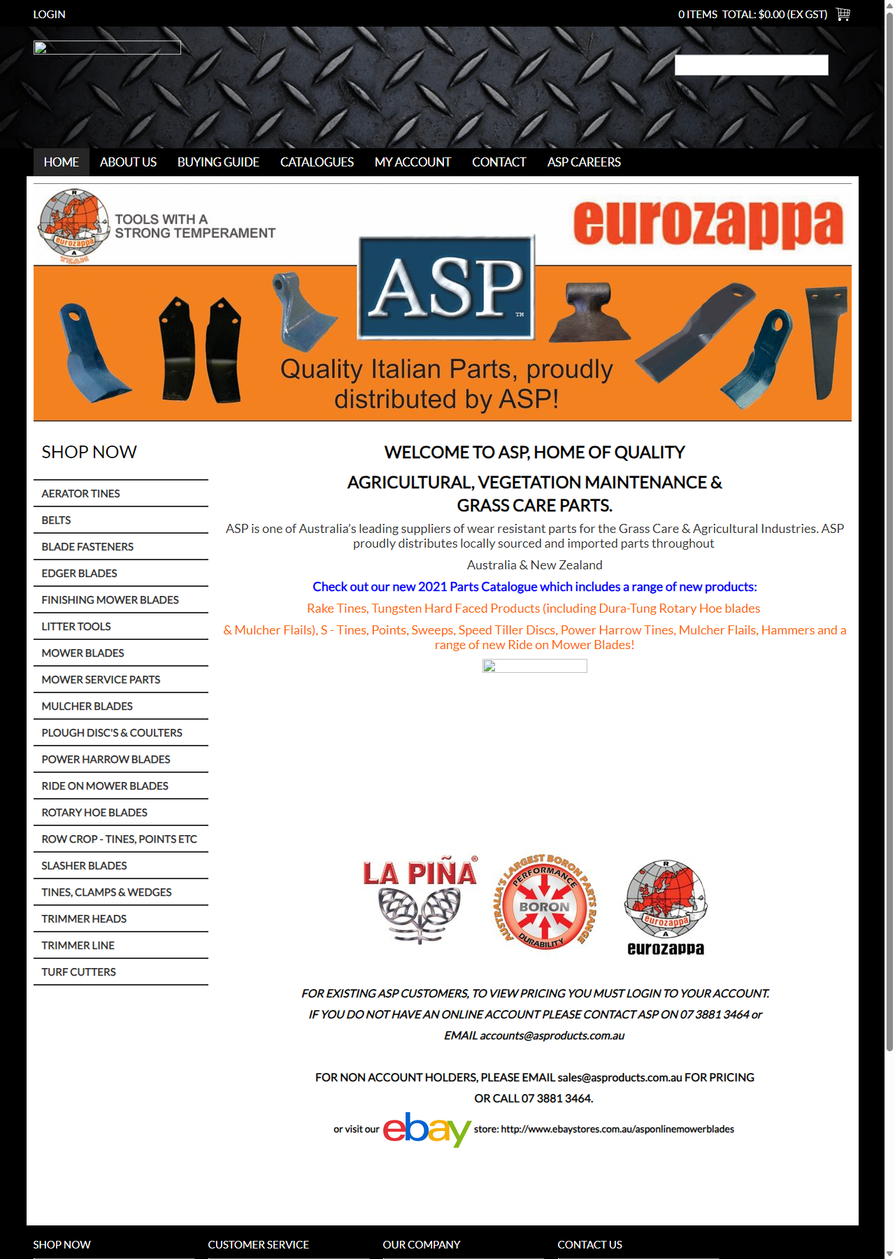 AS Products website before migration showing gated B2B system