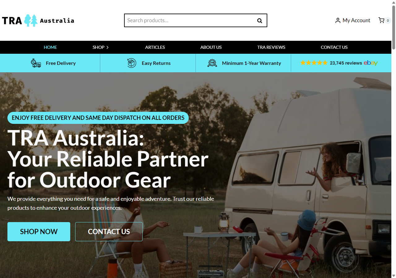 Ecommerce Agency Melbourne 18 Smashed Avo TRA Australia website after redesign with branded homepage, trust bar, and categorised product navigation