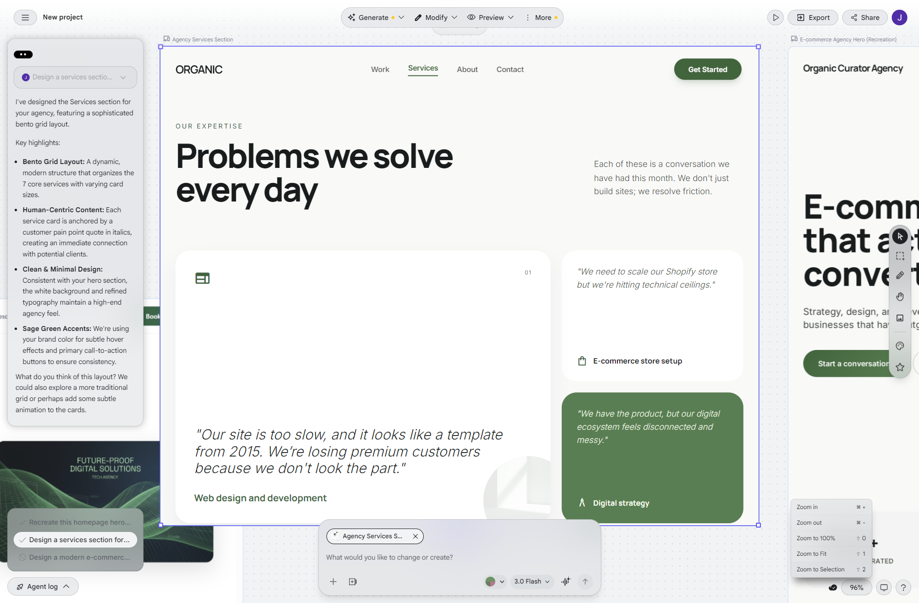 We Tested Google Stitch On Our Own Website: Here'S What The Ai Design Tool Actually Produces 6 Smashed Avo Google Stitch services bento grid generated from text prompt